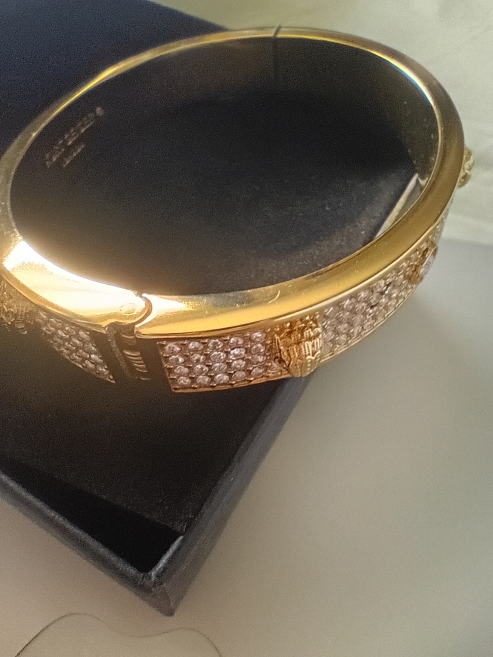 Kurt Geiger Gold Crystal Pave Bangle